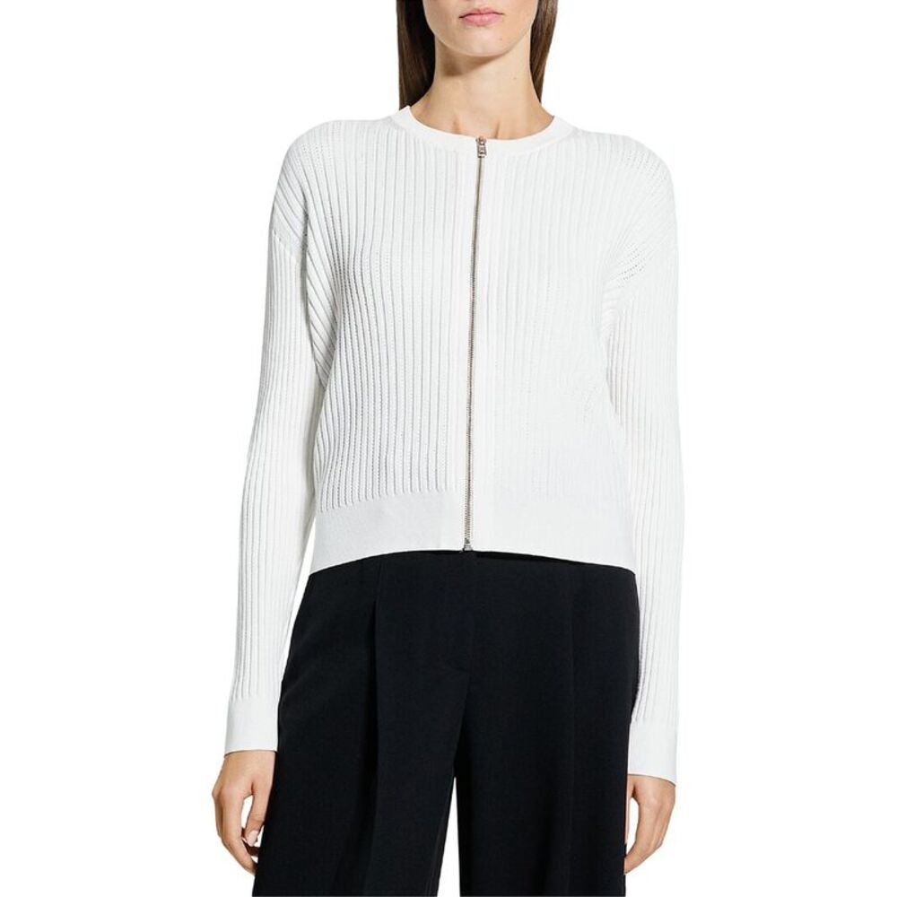 Theory Womens  Bomber Cardigan, White